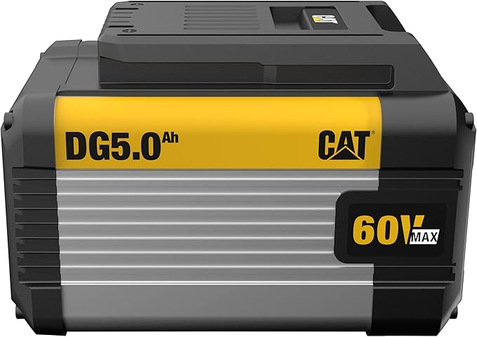 CAT 60V String Trimmer, Edger & 5Ah Battery Bundle - DG610 15" Trimmer with Dual Line Head, Quick Line Load & DG6B5 Battery