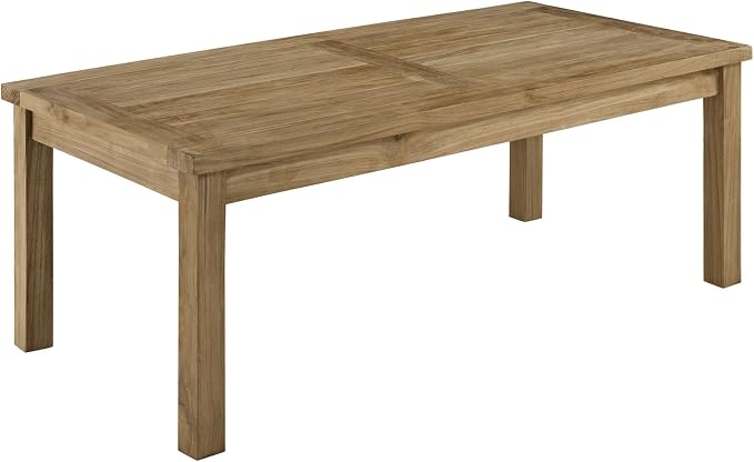 Modway Marina Premium Grade A Teak Wood 10-Piece Outdoor Patio Furniture Set in Natural Navy
