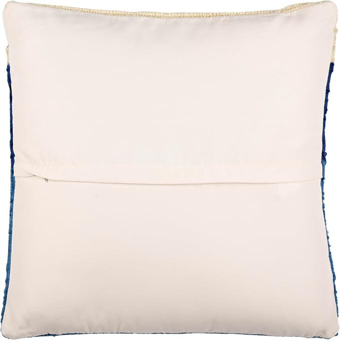 Safavieh Home Collection Beach Lounge Nautical Coastal Marine Blue/Red 20-inch Square Outdoor Pillow with Insert