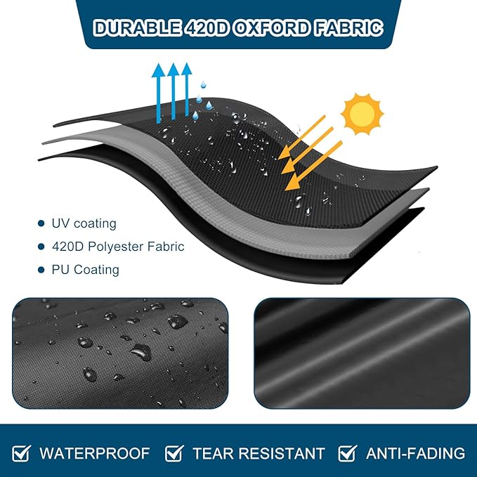 Waterproof Patio Double Egg Chair Cover 90”x78” –RICHIE Heavy-Duty Black Outdoor Swing Chair Cover with Full Zipper, Dustproof & Tear-Resistant Protection for Hanging Egg Chairs & Patio Furniture