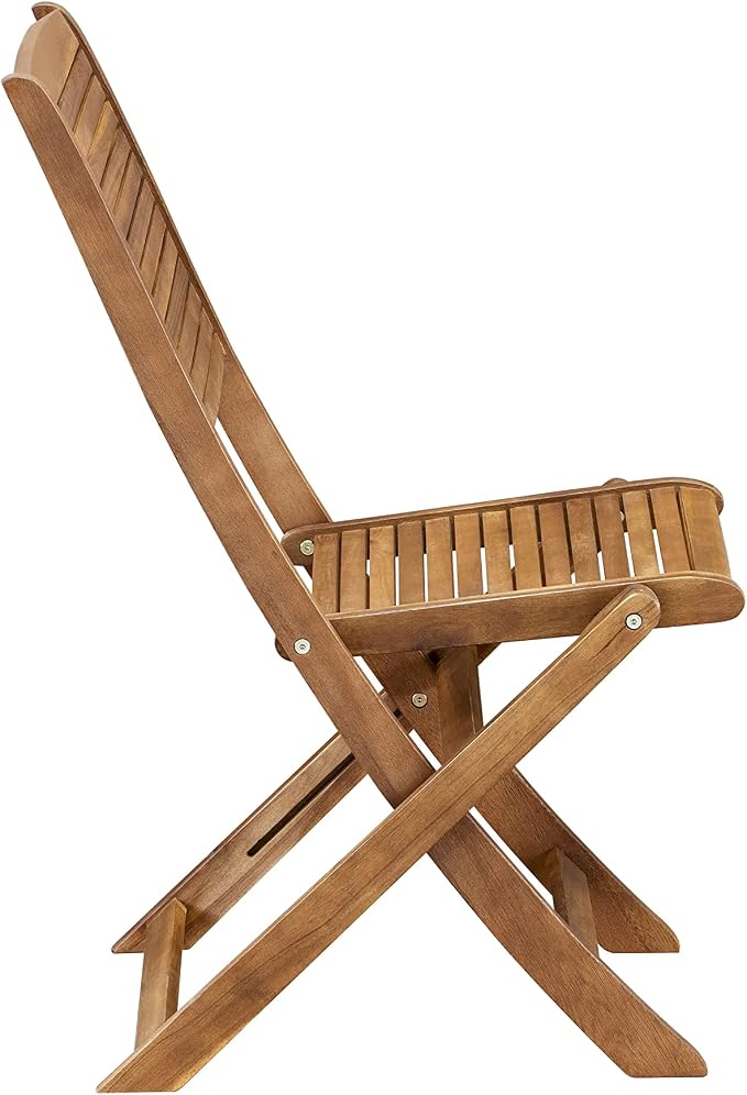 East West Furniture DEFM5CWNA 5 Piece Outdoor Patio Dining Sets Includes a Rectangle Acacia Wood Table and 4 Folding Side Chairs, 40x72 Inch, Natural Oil