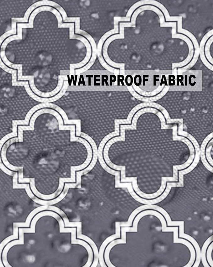 Outdoor Waterproof Pillow Covers for Patio Furniture Moroccan Pattern Decorative Throw Pillow Cover Dark Grey Pillowcases Set of 2 Cushion Case for Sofa Couch Chair Home Decor 16x16 inch