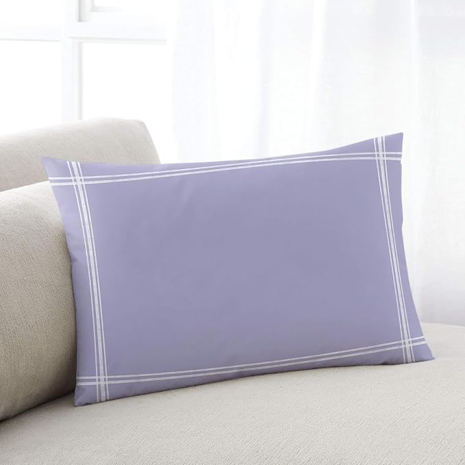 Outdoor Waterproof Throw Pillows Light Purple Solid Color Patio Pillows,Decorative Pillow Covers with Insert,Pillow Cushion Case for Garden Couch Sofa Minimalist Style