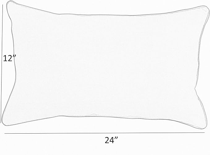 Sorra Home Boucle Outdoor Knife Edge Set of 2 Pillows, 12 in x 24 in, White 2 Pound