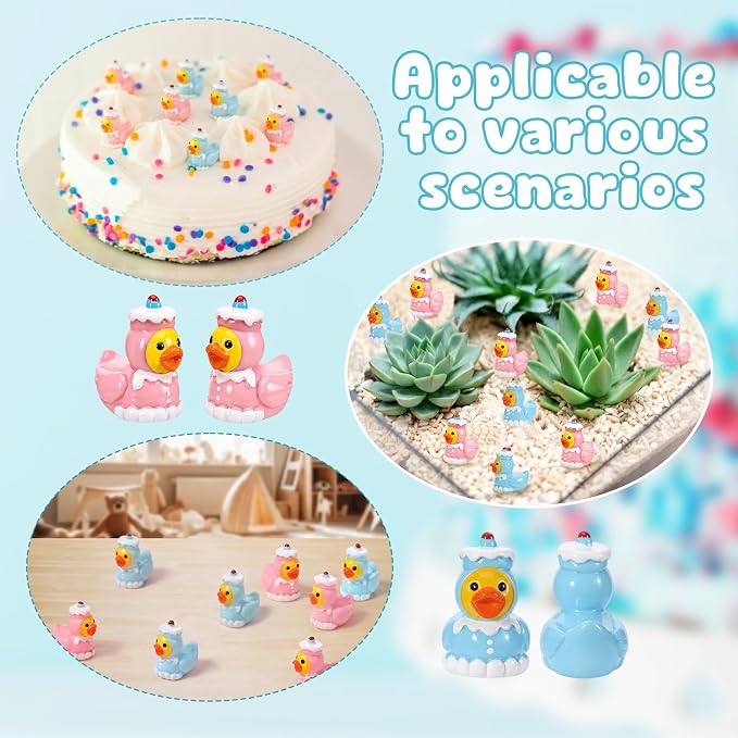 30 Pcs Cake Ducks, Mini Cake Resin Ducks Bulk, Cute Toy Figures for Birthday Party Favors, Themed Decor, Kids Gift Collection (Cake Duck)