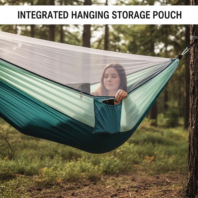 YSUEFIJO Outdoor Portable Hammock for Garden Or Camping, Lightweight Hammock with Strong Fabric, Comfortable Hammock for Relaxation, Easy to Hang Hammock, Perfect for Travel and Patio