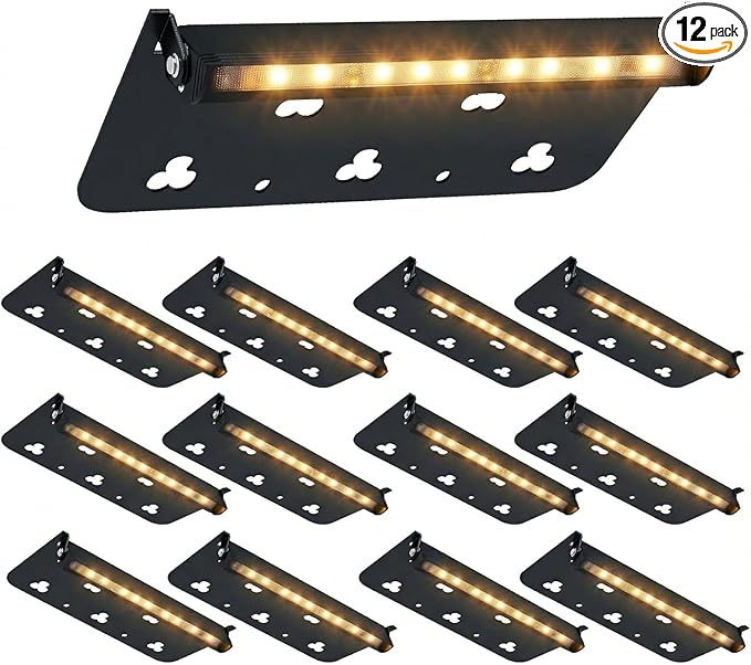 7inch Retaining Wall Lights 3W LED Hardscape Paver Lighting,2700K Soft White Waterproof Outdoor Step Lights,12V AC/DC Low Voltage Landscape Lighting-12Packs