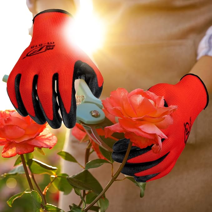 Gardening Gloves for Men Women Breathable Rubber Coated Working Gloves for Outdoor Gardening Yard Work