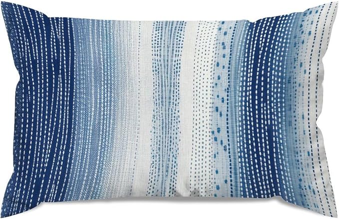 Lumbar Pillow Cases Antelope Aqua Animal Pillowcase Farmhouse White Blue Animal Strip Pillow Cover Accent Outdoor Garden Decoration for for Home Indoor Sofa Couch Decor 16x26in