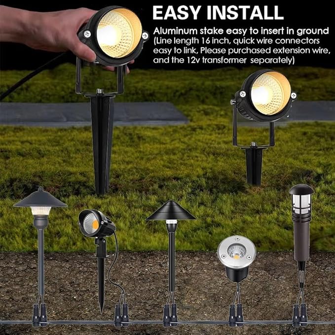 EAGLOD 5W Spot Lights Outdoor 5000K Daylight White Flag Pole Light 12V~24V AC/DC LED Landscape Spotlights, Waterproof Low Voltage Landscape Lighting for Yar (10)