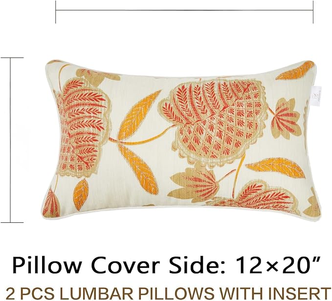 JMGBird Water-Resistant Outdoor Pillows 12x20 Outdoor Lumbar Pillow | Outdoor Patio Pillows with insert Outdoor Pillow Waterproof Decorative Pillows Outdoor Thtow Pillows for Patio Furniture