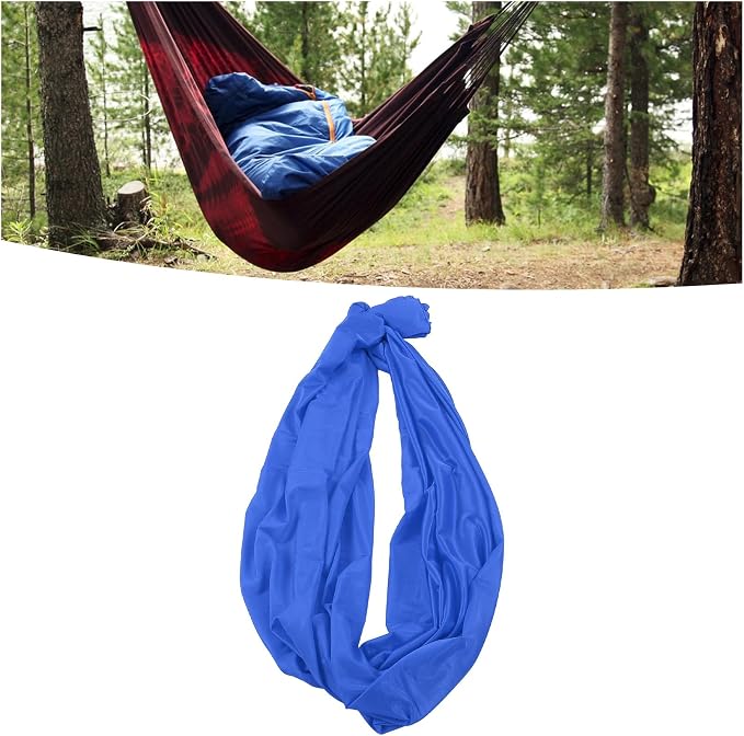 Stretch Hammock, Portable Nylon Hammock, Camping Gear Hammock, Nylon Camping Hammock Chair for Outdoor, Indoor (Blue)