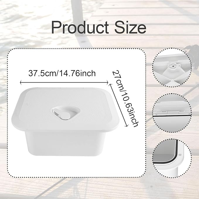 Boat Deck Tackle Box Deck Storage Box Boat Hatch Cover for Yacht Boat Accessory Lockable Lightweight Inspection Hatch Built in Tool Box Container