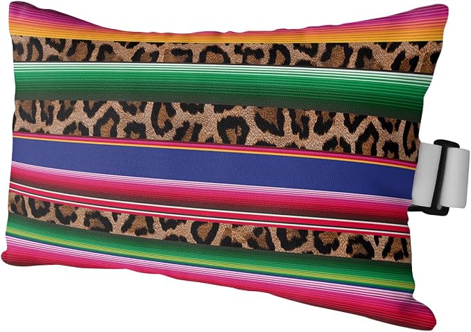 Outdoor Pillows Covers with Inserts Mexico Leopard Print Waterproof Recliner Pillow with Adjustable Strap Throw Pillows for Patio Furniture Pool Lounge Chair, 11x16 inch, 1PCS