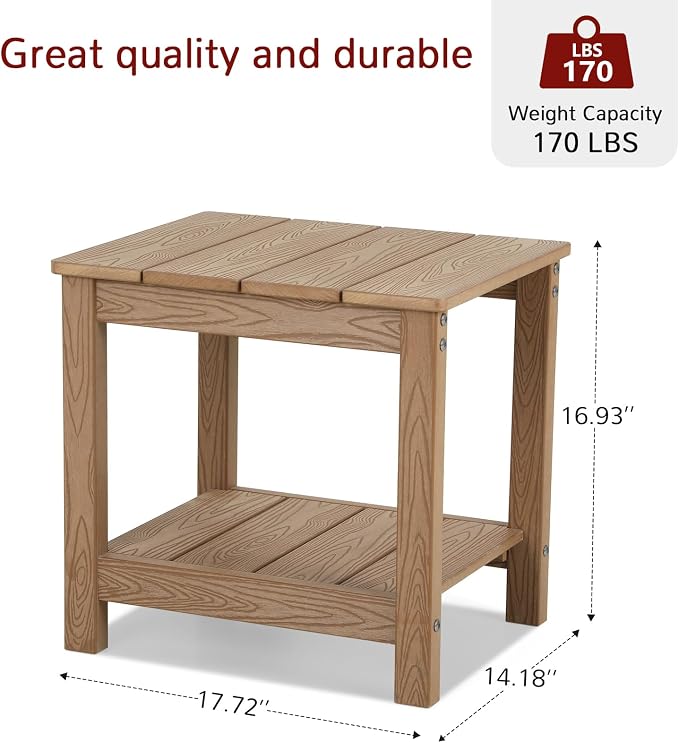Stoog 3-Piece All-Weather Garden Chairs Set of 2 with Table, Outdoor Dining Chair with 400 lbs Weight Capacity, Patio Bistro Set for Porch, Backyard, Lawn and Deck, Teak