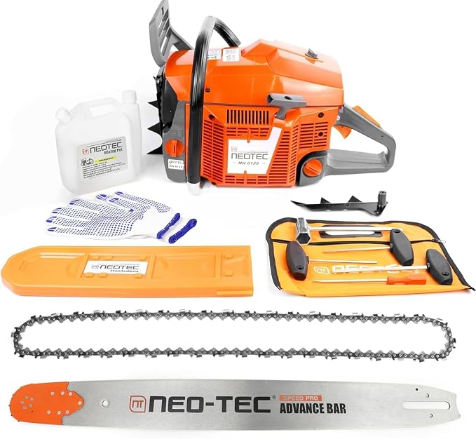 NEO-TEC NH8120 Chainsaw Gas 120cc Gas Powered Chainsaw with 28 Inch Bar, 8.4hp 6.2kw Big Large 2-cycle Motosierra De Gasolina for Extreme Logging Cutting, All Parts Fit for Husqvarna 3120 Xp