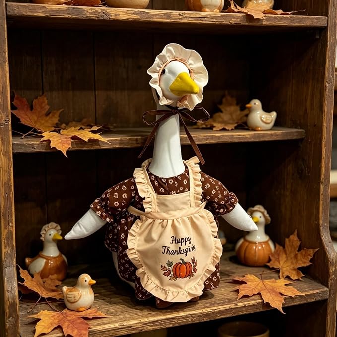 Mtsebmves Pumpkin Wizard Porch Goose Outfit Witch Geese Costume 23-Inch Porch Goose Dress for Yard Lawn Outdoor Garden Patio