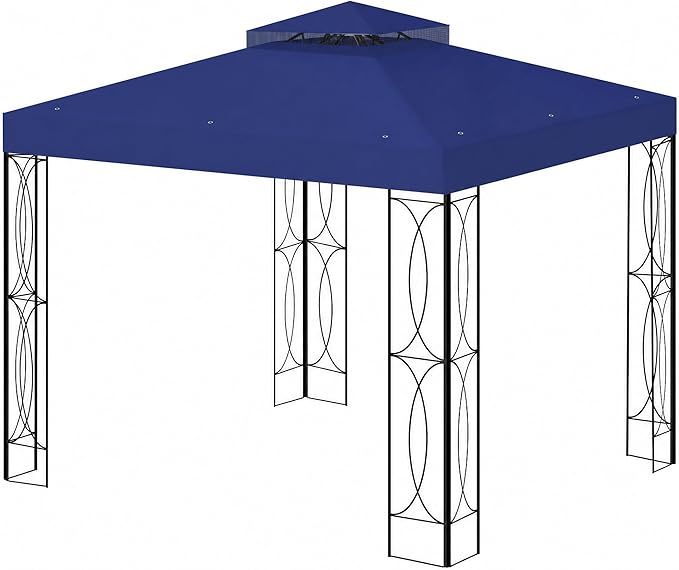 8'x8' Gazebo Cover Replacement Canoy Top Compatible with Canadian Tire Living Crawford, Fit for RONA 8x8 Gazebo #088-1067-8 (Blue)
