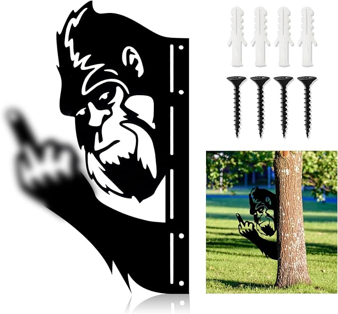 15 Inch Bigfoot Yard Decor, Funny Metal Sasquatch Sign for Fence | Funny Bigfoot metal sign for fences, trees, posts, porches, cabins, garages, yards and man caves