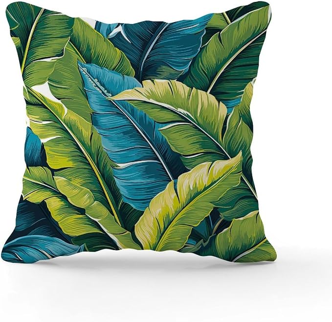 Turquoise Lime Green Pillowcase Teal Blue Aqua Tropical Throw Pillow Cover Rustic Decorative Cushion Covers Home Decor for Patio Couch Sofa Office 24x24 in
