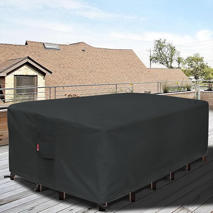 SheeChung Patio Furniture Covers Rectangular 90"L x 62.2"W x 28.3"H,Outdoor Furniture Cover Waterproof,Heavy Duty Outdoor Table and Chair Covers,General Purpose Outdoor Sectional Furniture Cover