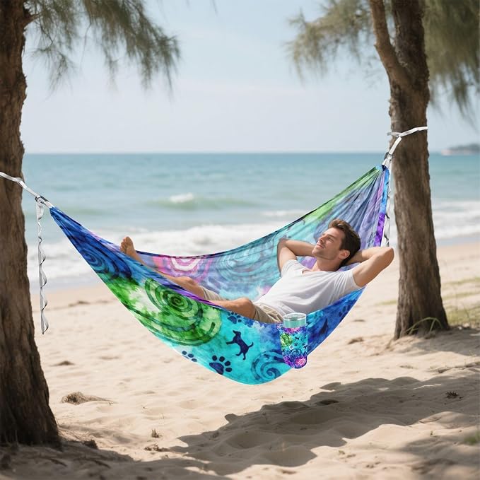 Watercolor Swirl Pet Camping Hammock Fabric for Outside Patio Garden