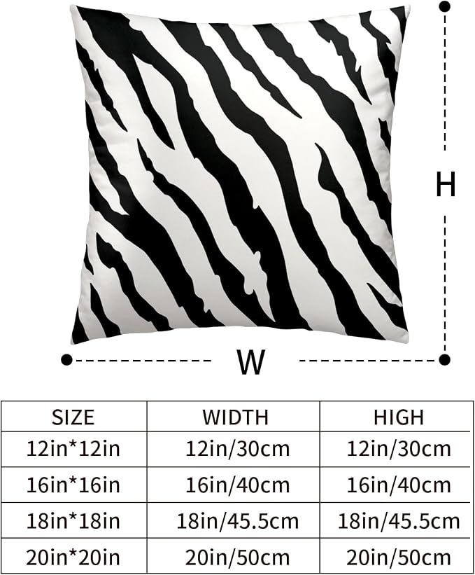 Set of 2 Modern Abstract Art Stripes Throw Pillow Covers 16x16 Black and White Vintage Animal Decorative Pillow Covers Zebra Tiger Cushion Cases Home Decor for Sofa Bed