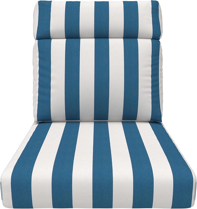 Covers & All Sunbrella Outdoor Cushions, High Back Outdoor Chair Cushions with Supportive Foam Seat and Poly Fill Back, Made with Waterproof, Stain & Fade Resistant Sunbrella Fabric for Patio Chairs