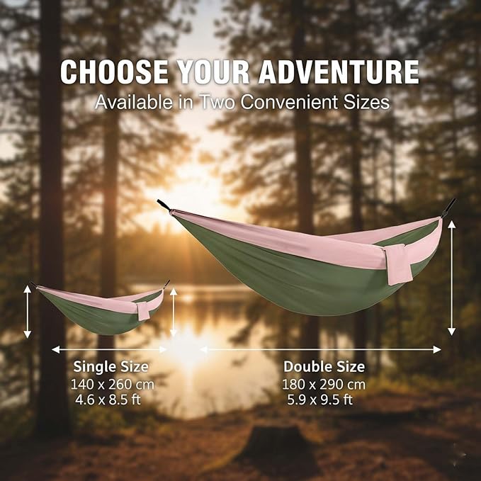 YSUEFIJO Heavy Duty Camping Hammock, Outdoor Hammock Perfect for Backyard Or Travel, Hanging Hammock Comfortable for Rest and Relaxation, Foldable and Portable, Supports 300kg
