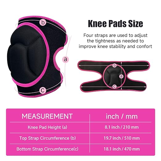 Knee Pads, Thick Sponge, Non-Slip Silicone & Adjustable Straps, for Gardening Maintain， Running, Mountaineering, House Working(Pink, Large)