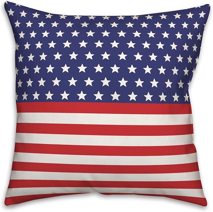 Sweet Land of Liberty Indoor/Outdoor Pillow | Decorative Pillows for Living Room Couch Bed Sofa Patio, Fluffy Soft Cushion | Water Resistant Blue, 18x18
