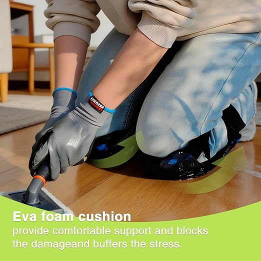 Garden Knee Pads for Women, Lightweight Waterproof KneePads for Gardening, Anti Slip Leather Foam Padding Kneeling Pads for Flooring and Carpet Cleaning, House work, Gardening Maintain, Knee Protector, Blue Flower