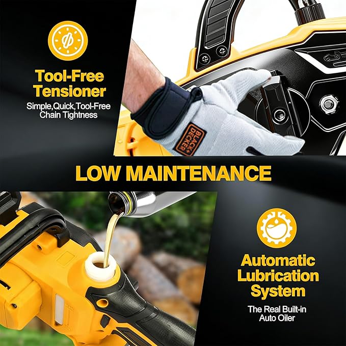 8"&10" Mini Chainsaw Cordless Compatible with Dewalt 20V MAX Battery,Brushless Electric Chain saw Handheld ChainSaws for Wood Cutting, Tree Trimming and Branch Pruning (Battery Not Included)