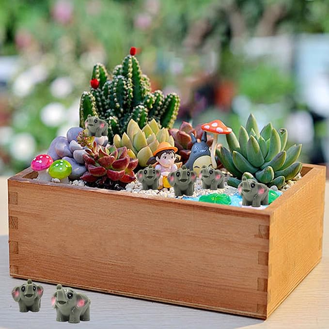 50 Pcs Mini Elephant Figurines for Fairy Gardens,Miniature Landscapes,Small Elephant Figurines ，Micro Landscape be Used for Various DIY Projects and Decorative，2 inches Long, 1.2 inches high
