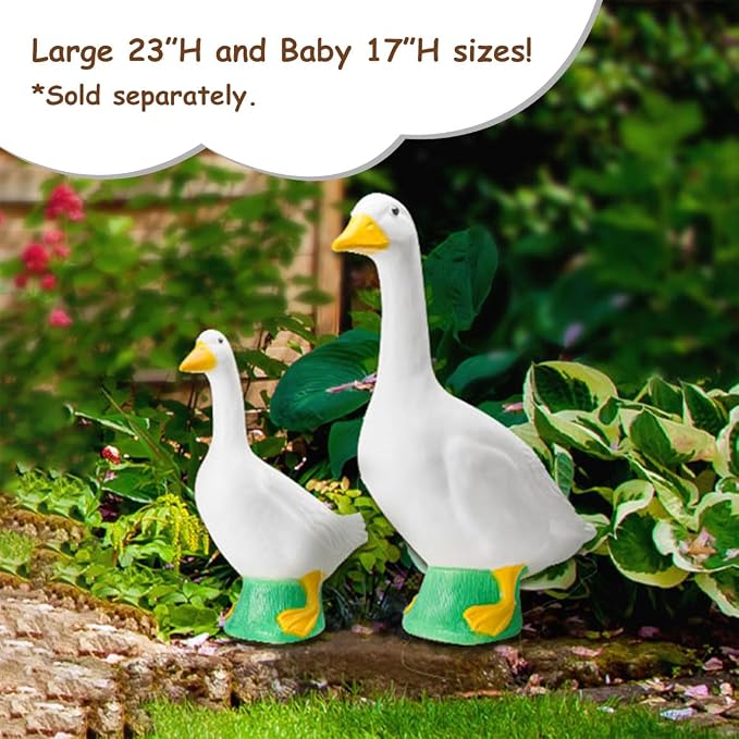 Official Gaggleville Porch Goose Baby Statue � Charming 17" Outdoor | Decorative Figurine for Garden, Patio, or Entryway Accent by Fox Valley Traders