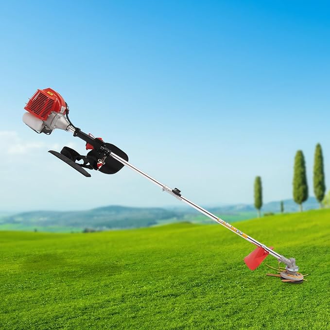 Brush Cutter, 2-Stroke Gas Edger Gas Powered Weed Wacker Gas Weed Trimmer Brush Cutter Lawn Edger Grass Trimmer Weed Eater Grass Tools Weed Eater for Weeds and Grass (43CC)