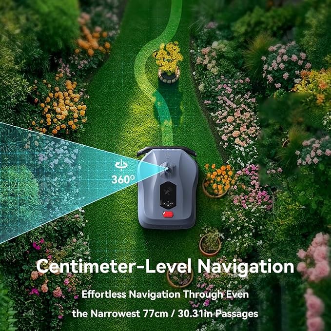 Neomow X 3D LiDAR Slam Mapping Robot Lawn Mower Perimeter Wireless for 1 Acre AI Vision Obstacle Avoidance with 4G, No RTK Antenna Required, App Control, GPS, IPX5, Anti-Theft, Queit