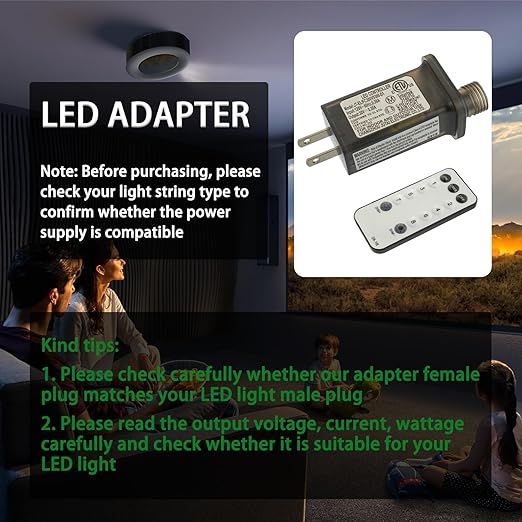 30V 9W 8 Mode LED Controller with Memory Function and IR Remote Control Low Voltage Transformer for Holiday String Lights,not Fit for 8 Mode with Control Box and 1 Mode String Light(1 pcs)