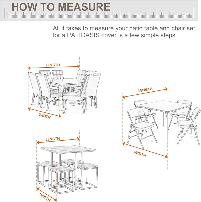 Cover for Patio Furniture Table and Chairs Square 92 x 92 inch 600D Tough Canvas Waterproof Square Lawn Patio Set Cover