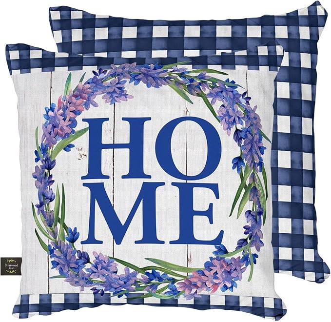 Briarwood Lane Indoor/Outdoor Pillow 17x17 Lavender Home Spring Decorative for Spring Pillow