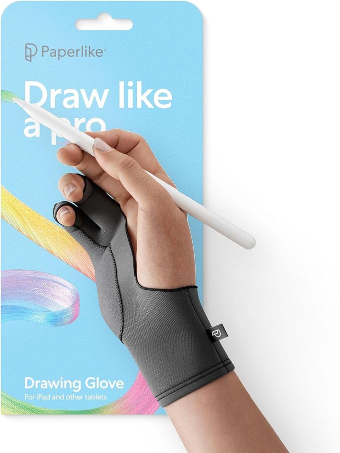 Paperlike® Drawing Glove for iPad - Artist Glove for Drawing on Tablets (Right and Left Hand; 3 Sizes: S, M, L)