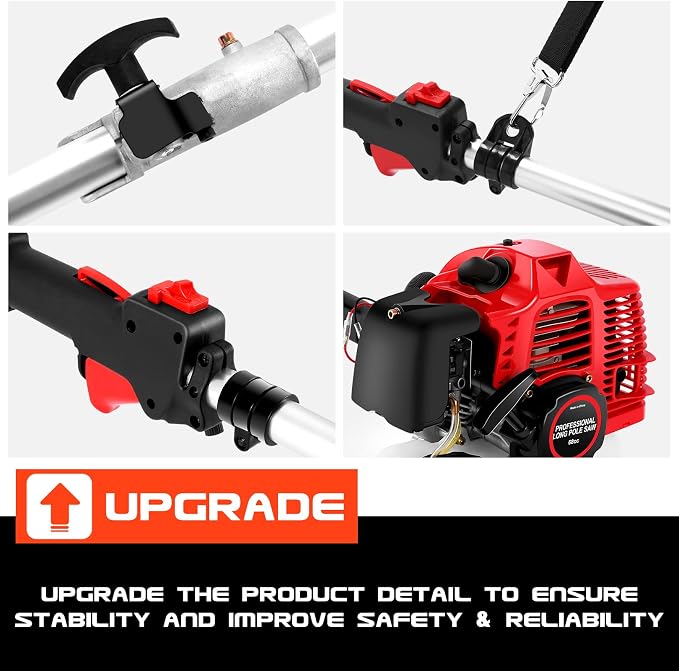 Pole Saws Gas Powered - 58CC 2 Cycle 16 Foot Extendable Pole Saws for Tree Trimming Branch Cutting, Upgraded Gas Pole Saws 2023（US Stocks)
