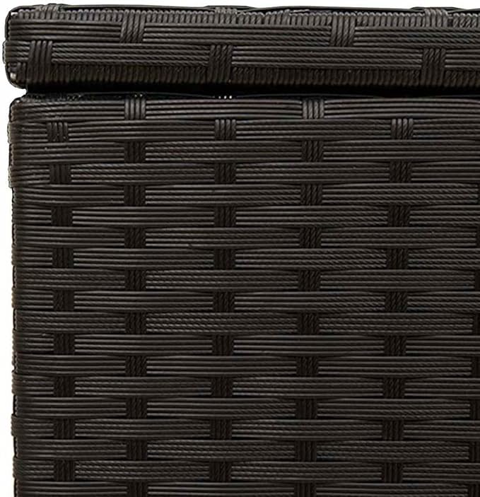 Gecheer Outdoor Storage Box, Water-Resistant Medium Garden Storage with PE Rattan Material, Black Poly Rattan Deck Box for Patio Furniture and Cushions