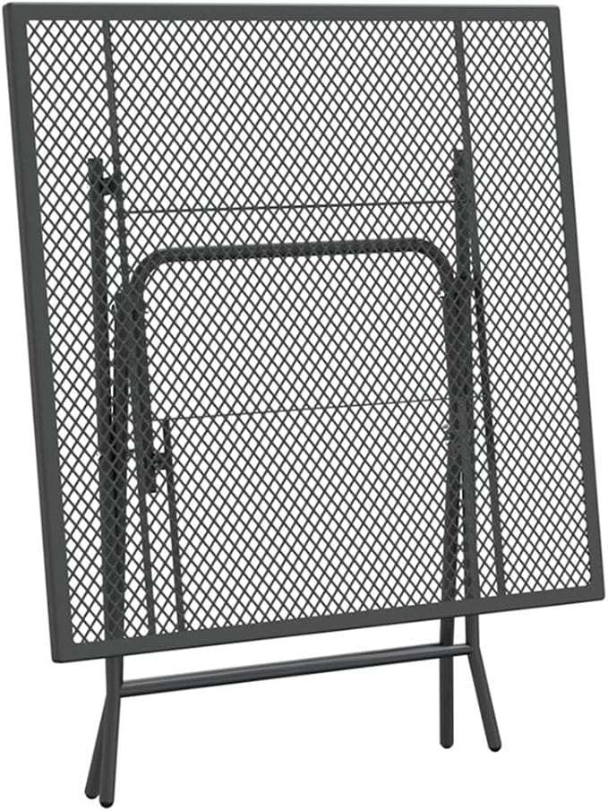 Afuera Living Contemporary Patio Dining Set, Square Steel Table with 2 Foldable Chairs, Anthracite/Gray Finish, Weather-Resistant, Compact Design for Small Balconies, Terrace, or Garden Outdoor Use