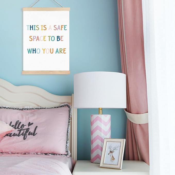 FDHSPAAM Safe Space Sign Wall Art Decor, Calming Corner Poster for Classroom, Boho Mental Health Safe Space Wall Art Posters for Classroom School Counselor Office Calm Down Corner, 12x16 Inch