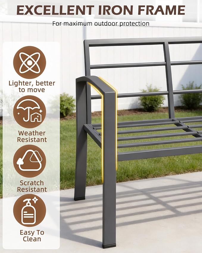 U-MAX Aluminum Patio Furniture Set 7 Seats, Modern Outdoor Furniture Clearance with Coffee Table & Side Table, Metal Patio Conversation Sets with Deep Cushions for Lawn, Garden, Porch, Beige