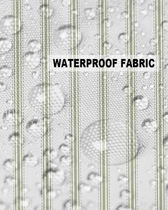 Outdoor Waterproof Throw Pillow Covers 24x24in, Modern Art Striped Cushions for Garden Patio Furniture Chairs Set of 2, Sage Green Home Decor Couch Sofa Polyester Pillow Cases