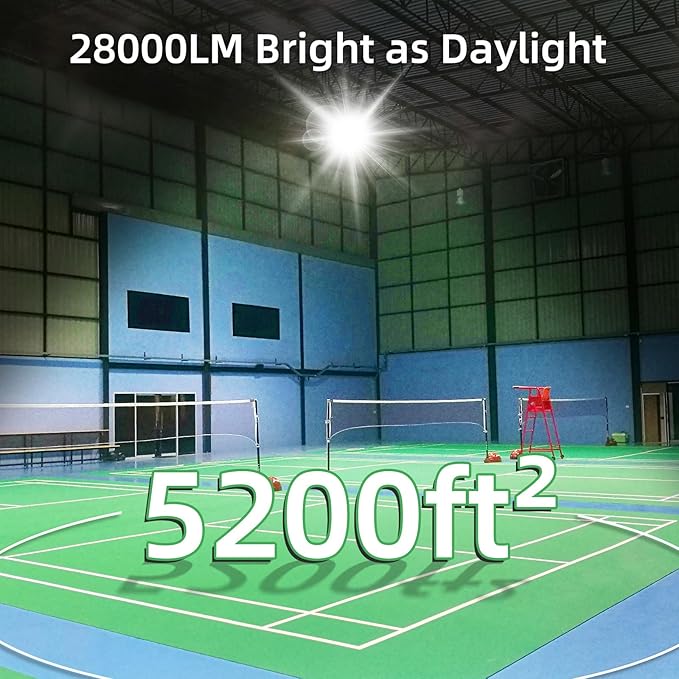 Kekeou 200W LED Flood Light Stadium Lights Outdoor LED 200 Watt Exterior Flood Lights Adjustable Lighting Angle 28000LM 6500K Arena Lights IP67 Waterproof for Backyard