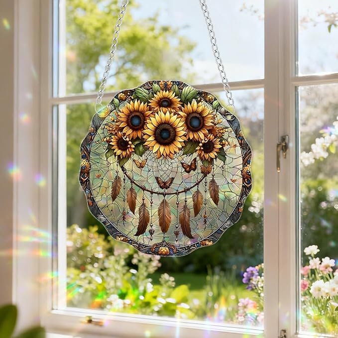 Sun Catchers Indoor Window, Acrylic Rainbow Suncatcher Window Hanging Decoration for Living Room Bedroom Summer Home Balcony Ornaments Decoration (SC096)