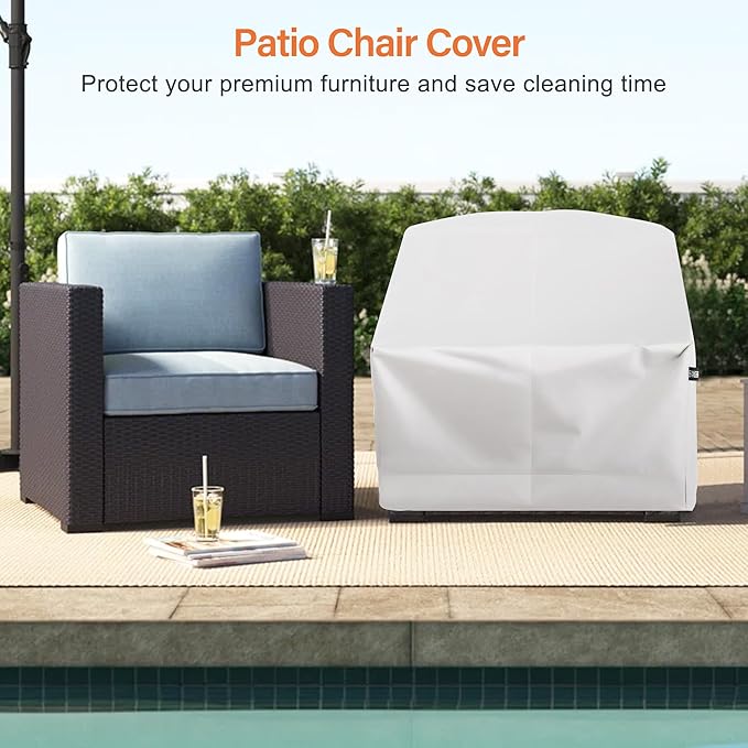 Patio Chair Covers Waterproof Heavy Duty Outdoor Chair Cover,UV Resistant Patio Rocking Chair Covers, Swivel Lounge Chair Cover,Patio Furniture Covers for Lawn/Garden (35" L x 22W x 35" H)